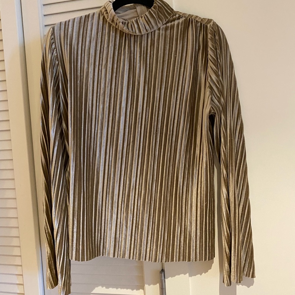 Asos Pleated Velvet Turtleneck